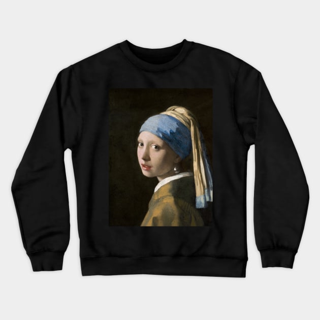 The Girl with a Pearl Earring by Johannes Vermeer (1665) Crewneck Sweatshirt by Comrade Jammy